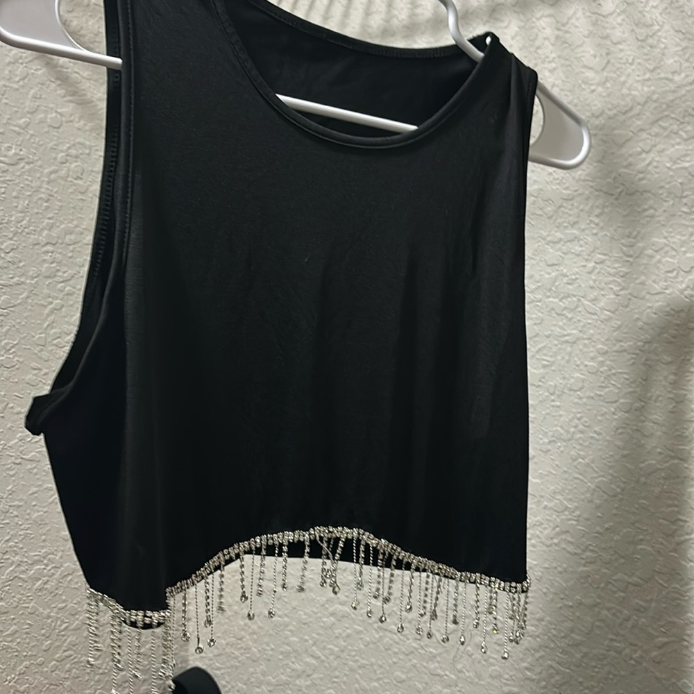 cute black rhinestone shirt